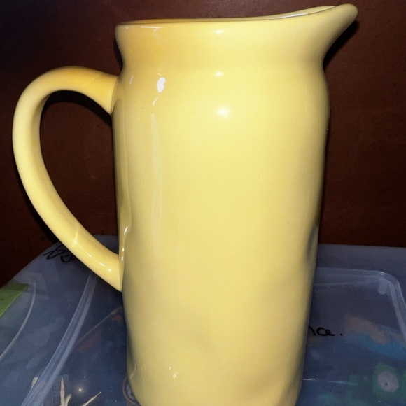RAE DUNN Yellow Ceramic LEMONADE Pitcher